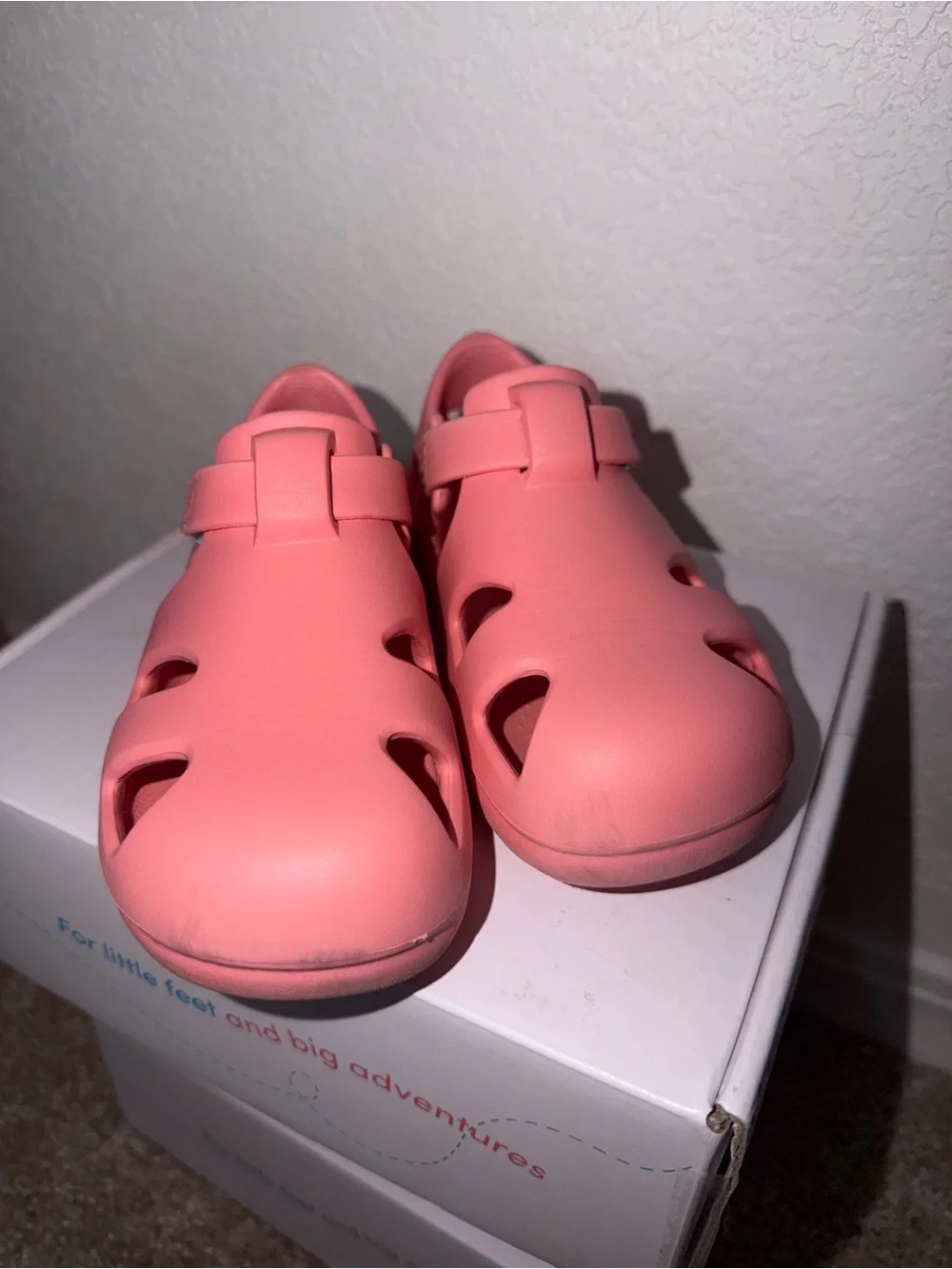 Kids Coral Pink Strap Sandals - Brand Unspecified